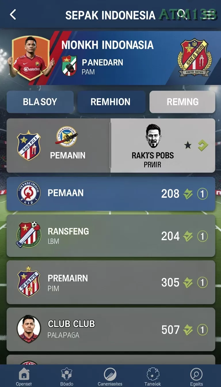 Cuplikan layar VIP188 — menu navigasi